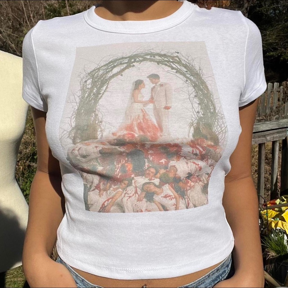 Twilight Breaking Dawn Wedding cropped baby tee by hand made to order - Picture 2 of 4